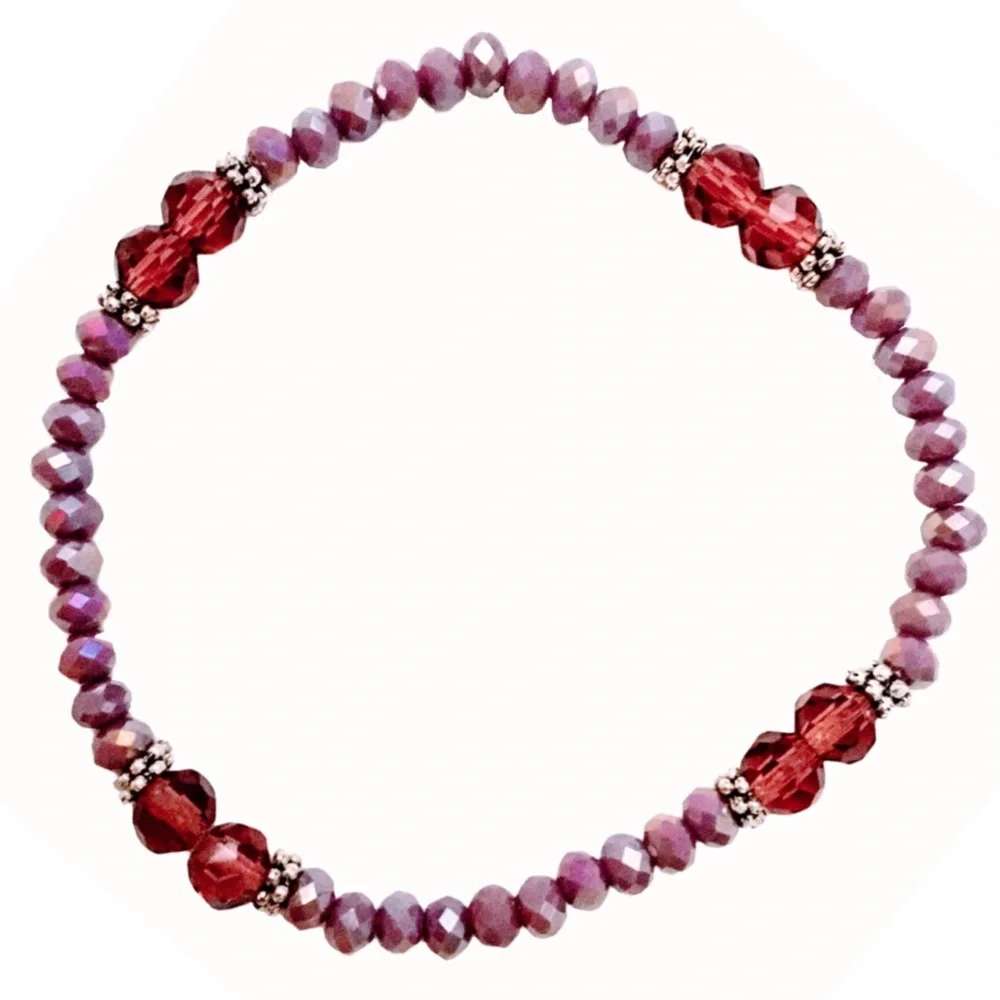 Handmade Beaded Stretch Bracelets w/ Silver Message Charms, 4 Total, O/S, New - Picture 6 of 11